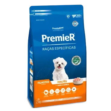 Racao Premier Racas Especificas Maltes Filhotes 2.5kg lateral